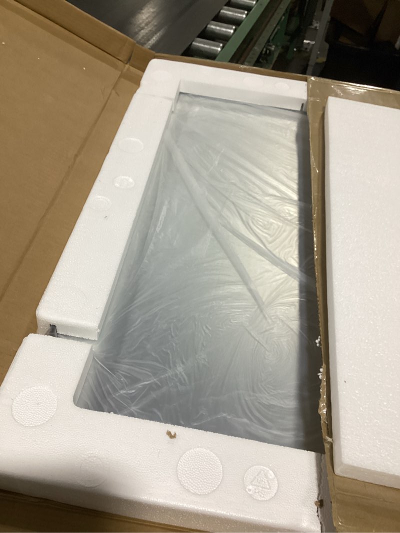 Condition photo showing Good Condition for loaao black metal framed bathroom mirror for wall, 22x30 inch rounded rectangle mirror, matte black bathroom vanity mirror farmhouse, anti-rust, hangs horizontally or vertically black 30"l x 22"w