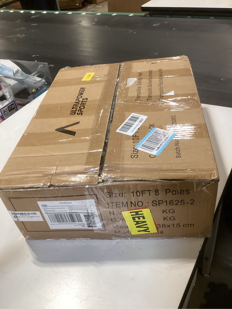 Condition photo showing Good Condition for trampoline net replacement 10ft 12ft 14ft 15ft 16ft netting replacement for round frame trampolines enclosure net 6 poles 8 straight poles sleeve zipper protection buckles blue 14ft - 8 poles