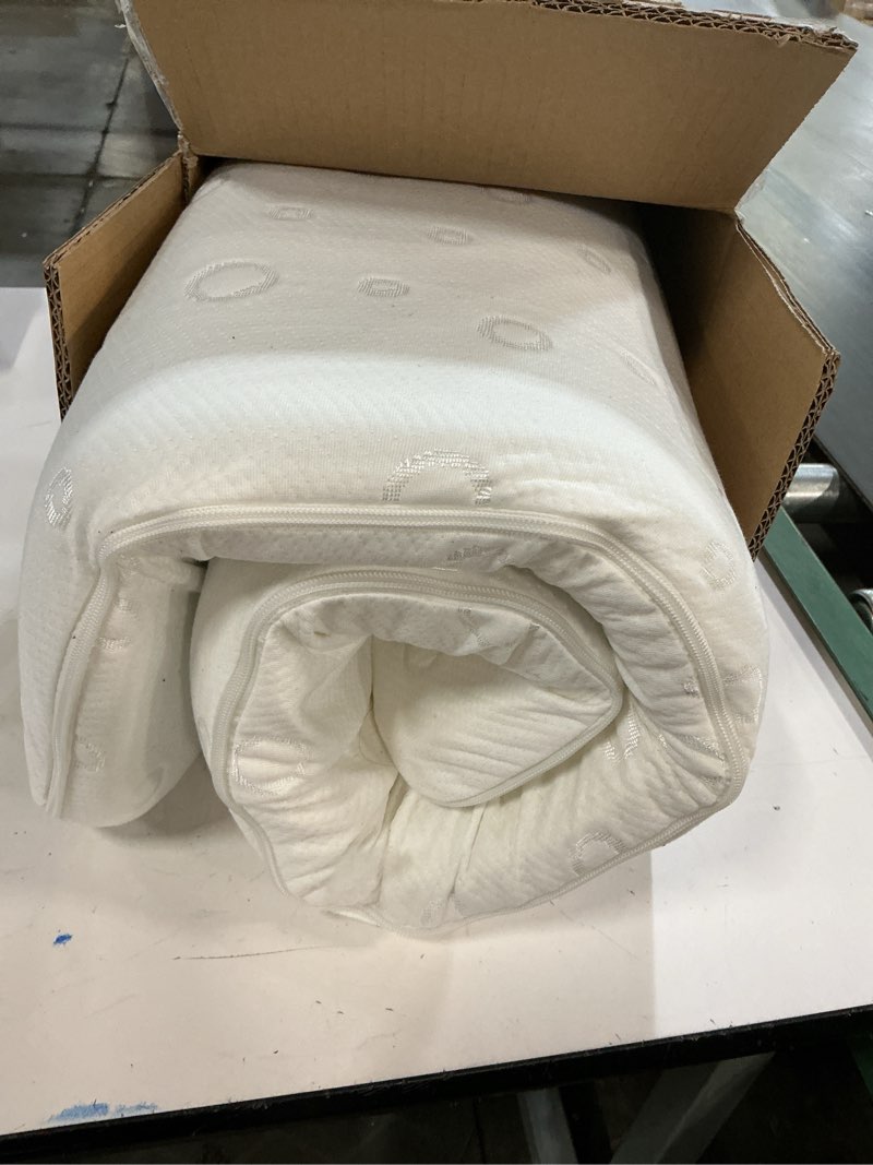 Condition photo showing As Is for Baby Bassinet Mattress Pad, 47" x 23.6" x 2" Dual Sided Gel Memory Foam Mattress with Breathable Removable Soft Cover Fit for ADOVEL/BabyBond/ELEMARA Bassinet Bedside Crib Retangle 47" x 23.6" x 2"