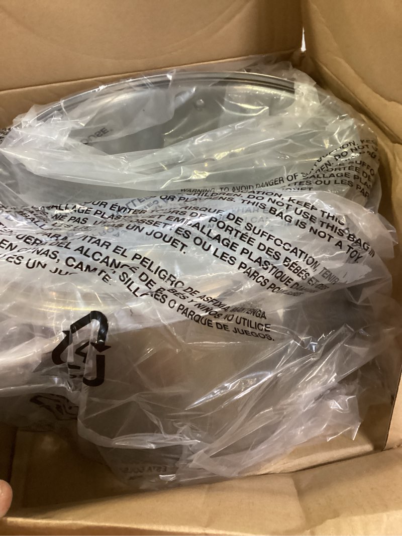 Condition photo showing New/Like New for SUNHOUSE Stainless Steel Stock Pot - 7 Quart Heavy-Duty Induction Cooking Pot with Visible Lid for Pasta, Soup, Spaghetti - Nonstick Thick-Bottom Deep Stockpot for Canning, Boiling, and Simmering STOCK POT 7 Quarts