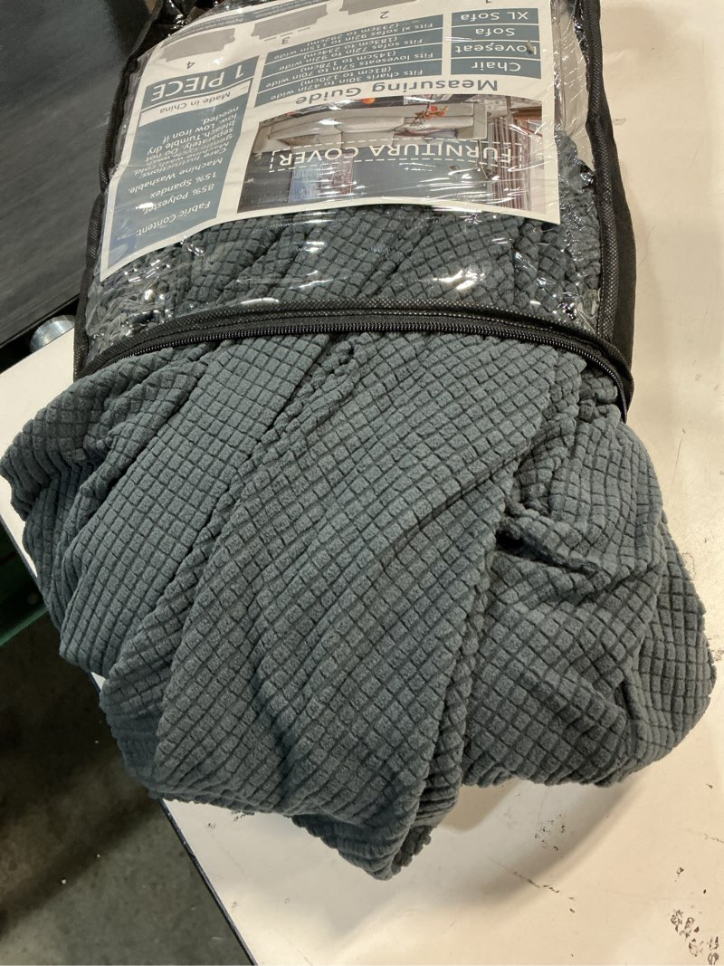 Condition photo showing Good Condition for ZNSAYOTX Super Stretch Couch Cover Love Seat Sofa Covers for Living Room Dogs Pet Friendly Furniture Protector Spandex Loveseat Slipcovers with Anti Slip Foam Sticks (Dark Grey, Loveseat) Medium (57"-70") Dark Grey