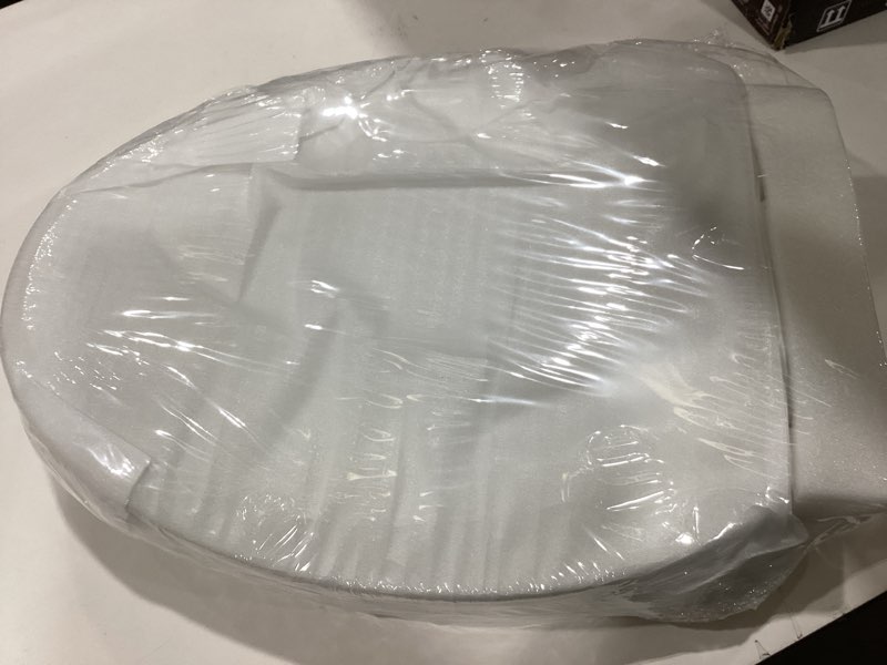 Condition photo showing Good Condition for raised toilet seat for elongated toilets, 3-inch elevated design for seniors and limited mobility, slow-close, non-slip, stable and easy to install, white (19”)