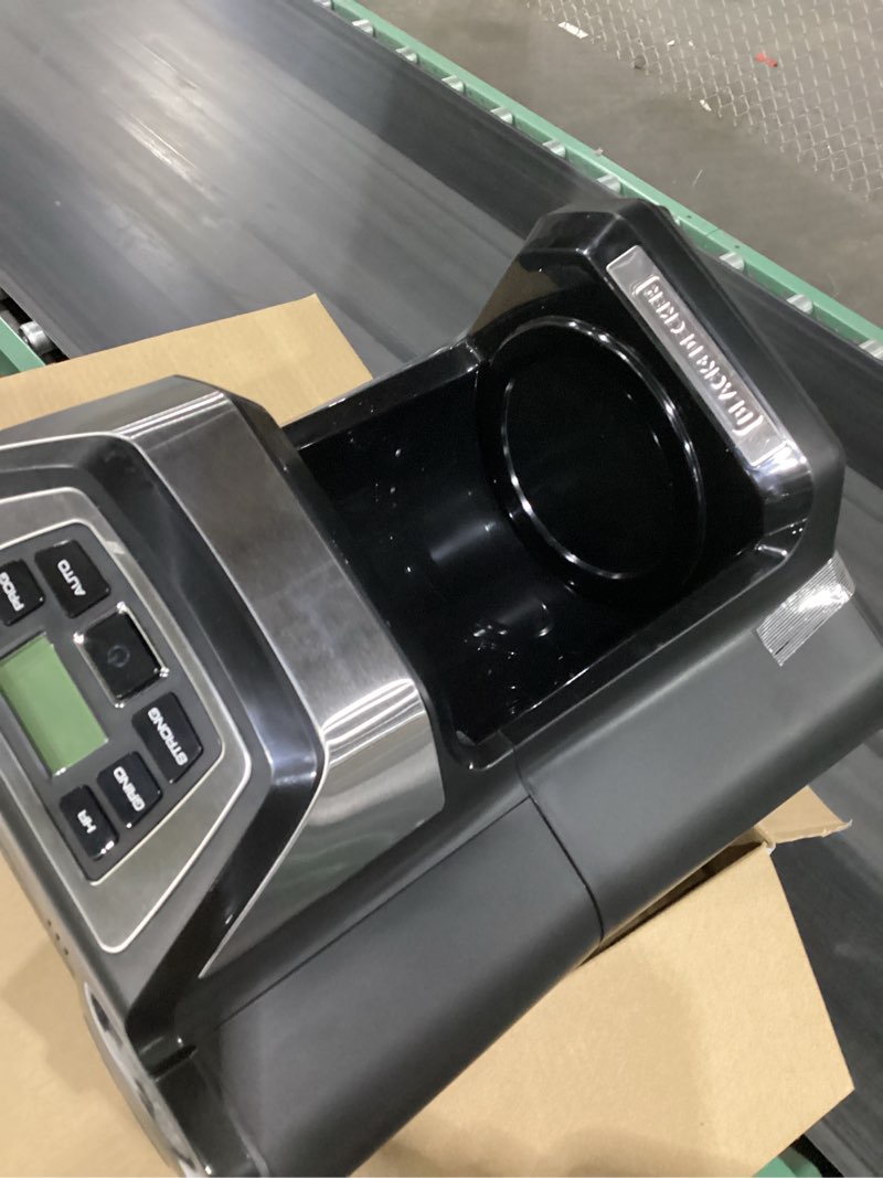 Condition photo showing As Is for black and decker black+decker 12-cup mill and brew coffeemaker, black, cm5000b 12-cup coffee system