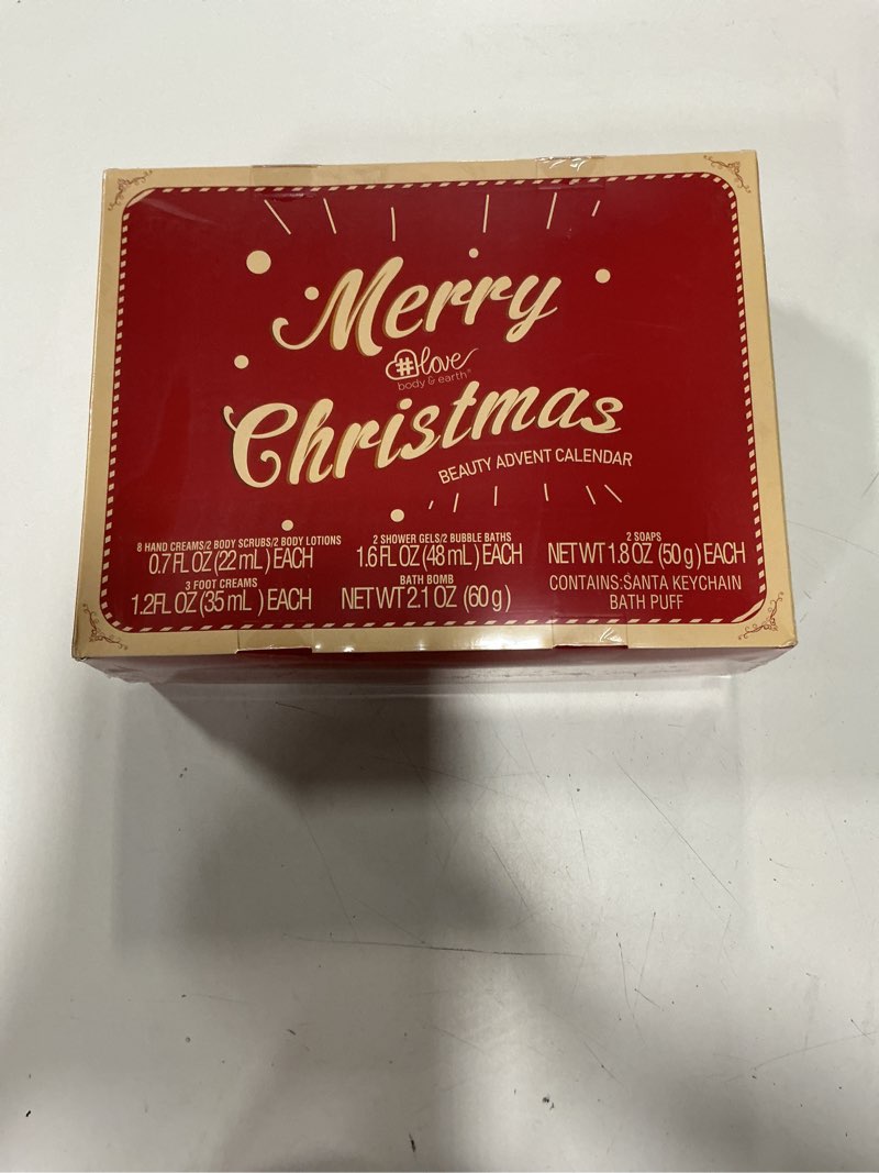 Condition photo showing New/Like New for BODY & EARTH # LOVE Advent Calendar 2025 Womens Christams Gifts, Advent Beauty Calendar for Teen Girls 24 Days Countdown Calendar Hand Cream Gifts Spa Bath Sets with Body Lotion, Santa Keychain, Red 24PCS-Red ( Exp: 2028/07)
