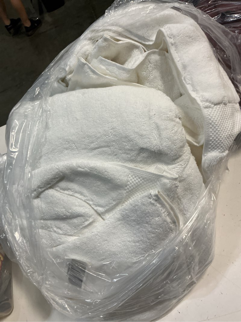 Condition photo showing As Is for quince turkish ultra plush bath sheet bundle, one size, white