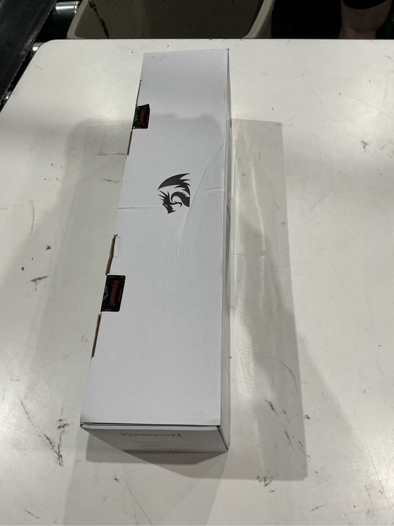 Condition photo showing New/Like New for redragon gs560 rgb desktop soundbar, 2.0 channel computer speaker with dynamic lighting bar audio-light sync/display, touch-control backlit with volume knob, usb powered w/ 3.5mm cable, black
