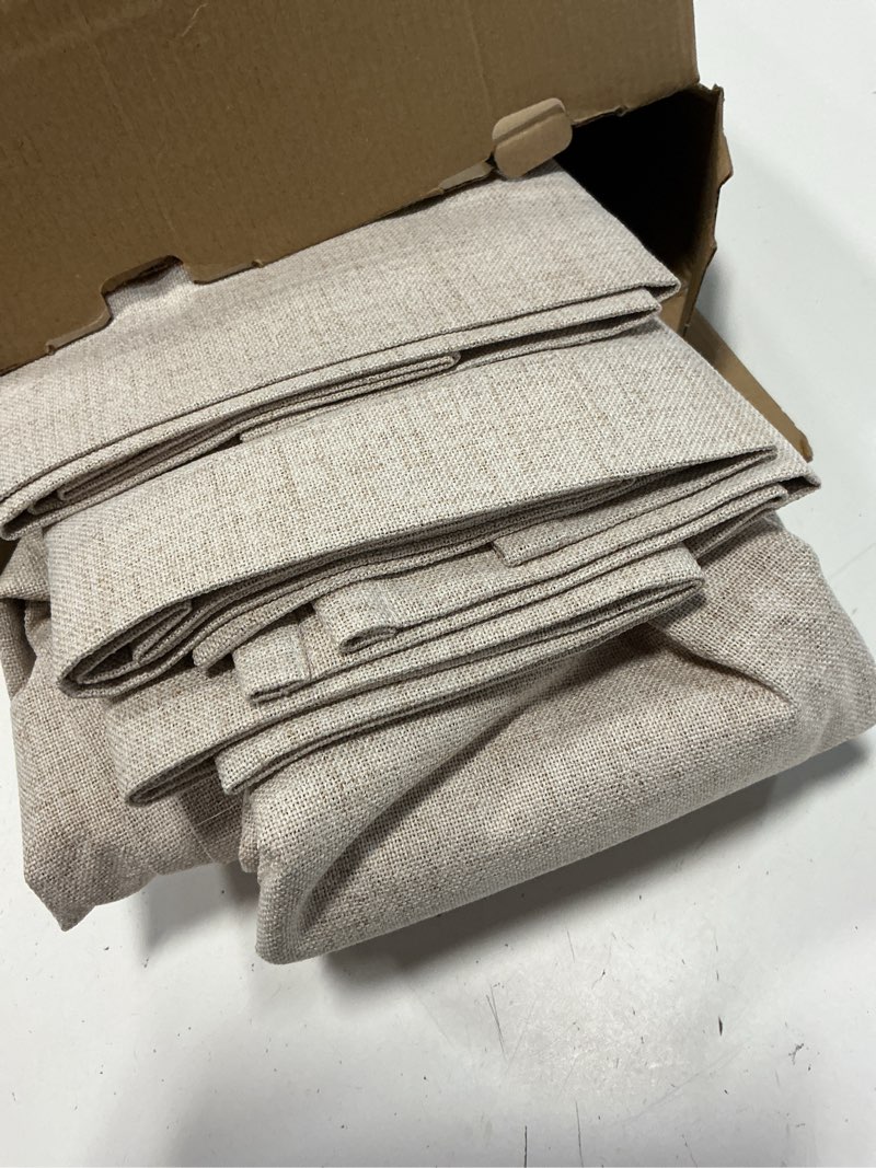 Condition photo showing Good Condition for miulee 100% blackout linen curtains for bedroom thermal insulated birch grommet room darkening curtains & drapes for living room nursery 52 x 108 inch (2 panels) birch 52"w x 108"l (pack of 2)