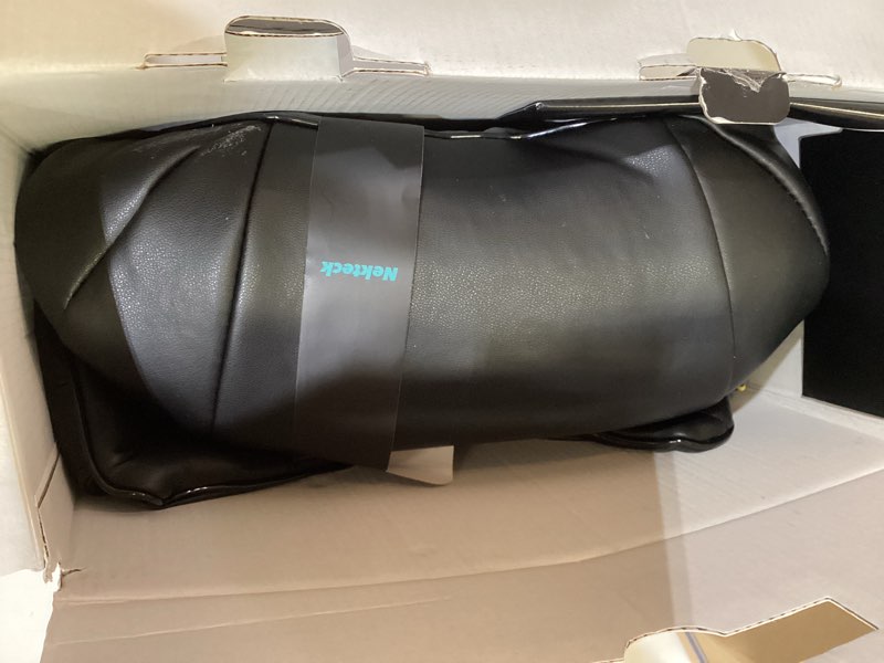 Condition photo showing As Is for nekteck shiatsu neck massager with heat for pain relief deep tissue, 2026 upgraded 3d back shoulder kneading massage pillow, body muscle relaxation tools gifts for him her, black (not cordless)