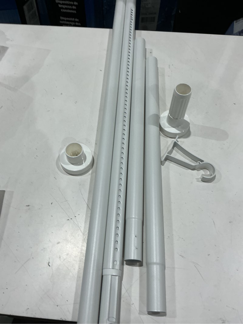 Condition photo showing As Is for incomplet )))oval closet rod for hanging clothes adjustable closet rods 18 to 63 inch heavy duty white poles bar closet rod expandable for wardrobes laundry rv