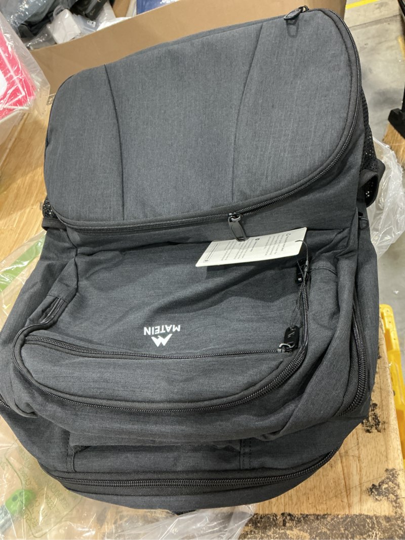 Condition photo showing Good Condition for matein lunch backpack for men work, sturdy 17 inch laptop backpack with lunch compartment, water resistant work bag with padded straps, anti theft computer back pack for office commute college charcoal grey 17 inch