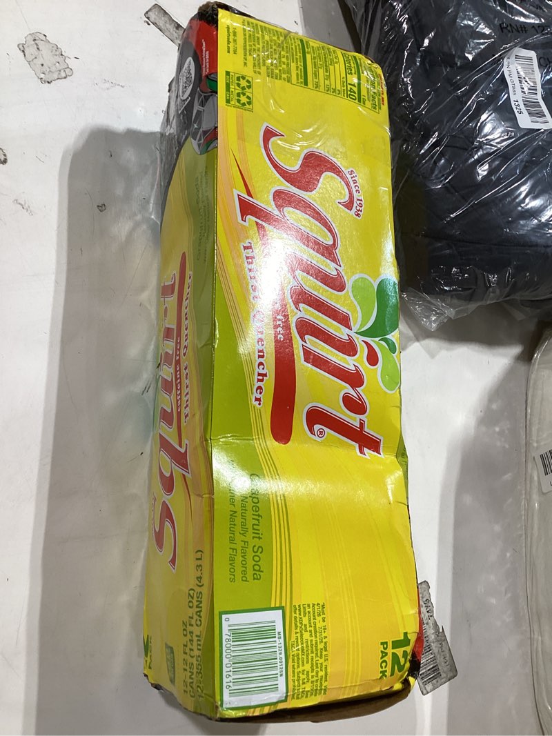 Condition photo showing New/Like New for squirt soda, grapefruit, 12 fl oz cans, 12 pack citrus caffeine free 12 fl oz (pack of 12)