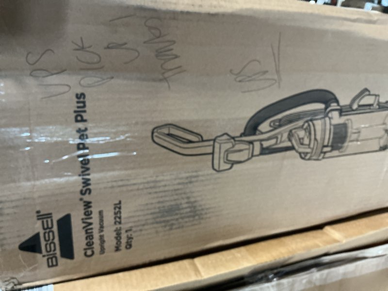 Condition photo showing As Is for bissell 2252 cleanview swivel upright bagless vacuum with swivel steering, powerful pet hair pick up, specialized pet tools, large capacity dirt tank, easy empty green