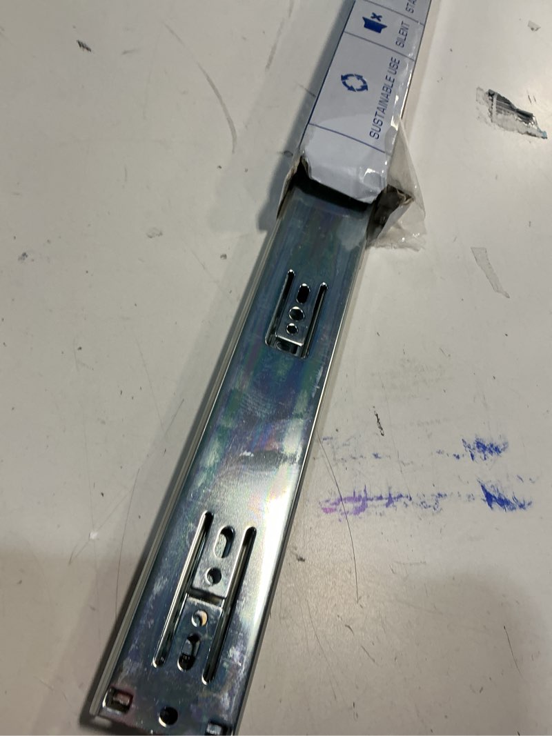 Condition photo showing As Is for LONTAN 1 Pair Side Mount Heavy Duty Drawer Glides 22 inch Soft Close Drawer Slides 100 LB Capacity Ball Bearing Full Extension Cabinet Rails Silver-Soft Close 22 Inch 1