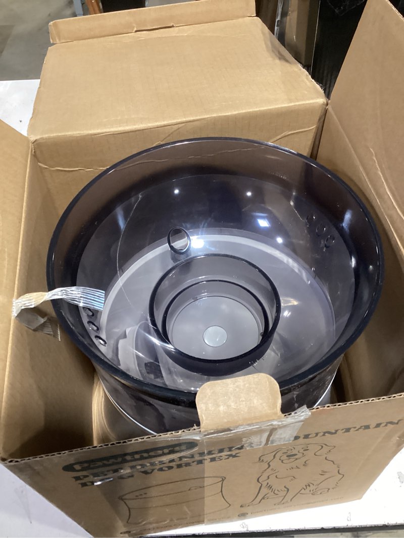 Condition photo showing Good Condition for pawtners dog water fountain, 1 gallon automatic no spill pet water bowl dispenser for small medium large dogs with vortex filter, deep drinking area and quiet pump medium fountain 123oz