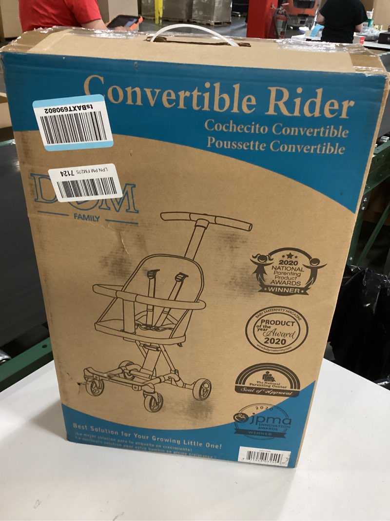 Condition photo showing New/Like New for dream on me coast rider travel stroller, lightweight & compact baby stroller, theme park approved, book-folding design, adjustable handle, soft-ride wheels, converts to rider & scooter - pink pink stroller