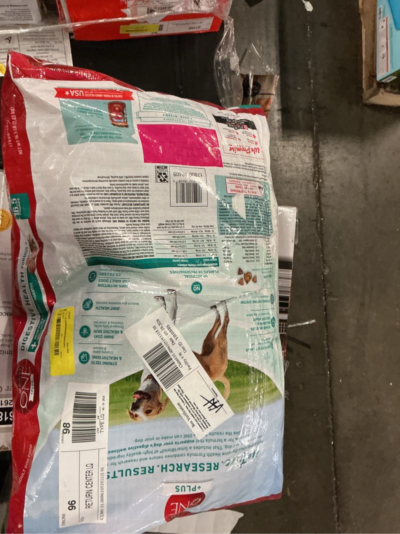 Condition photo showing As Is for (best by oct 2027)purina one smartblend natural digestive & probiotic health rice and chicken flavor dry dog food - 16.5lbs