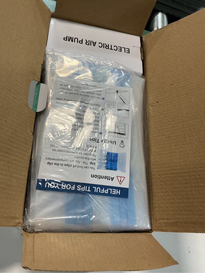 Condition photo showing Good Condition for vacuum storage bags with electric pump, space saver vacuum seal bags with pump, sealer compression for clothes, comforters, blankets, bedding, 10 large