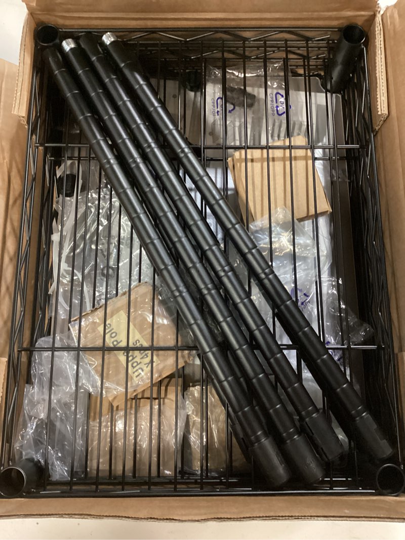 Condition photo showing Good Condition for 3 Tier Shelves Storage, Wire Shelf Unit, Standing Adjustable Metal Shelves Organizer, Storage Racks for Restaurant Garage Pantry Kitchen Garage(Small?15.7 '' x 11.8" x 31.5 ") 3-tier