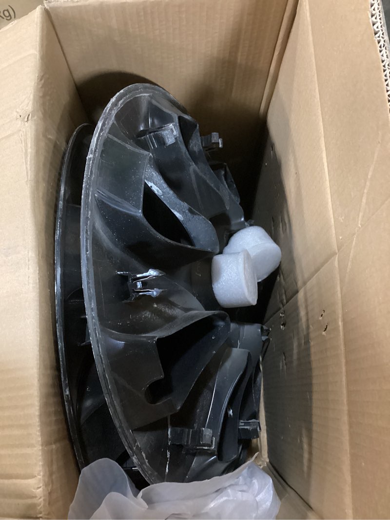 Condition photo showing As Is for Wheel Covers 19 Inch for Tesla Model Y Accessories 2024 2023 2022 2021 Matte Black ABS Hubcaps 4 Pcs Compatible with Tesla Molde Y Rim Protector Replacement Wheel Cover (Eclipse Edge)