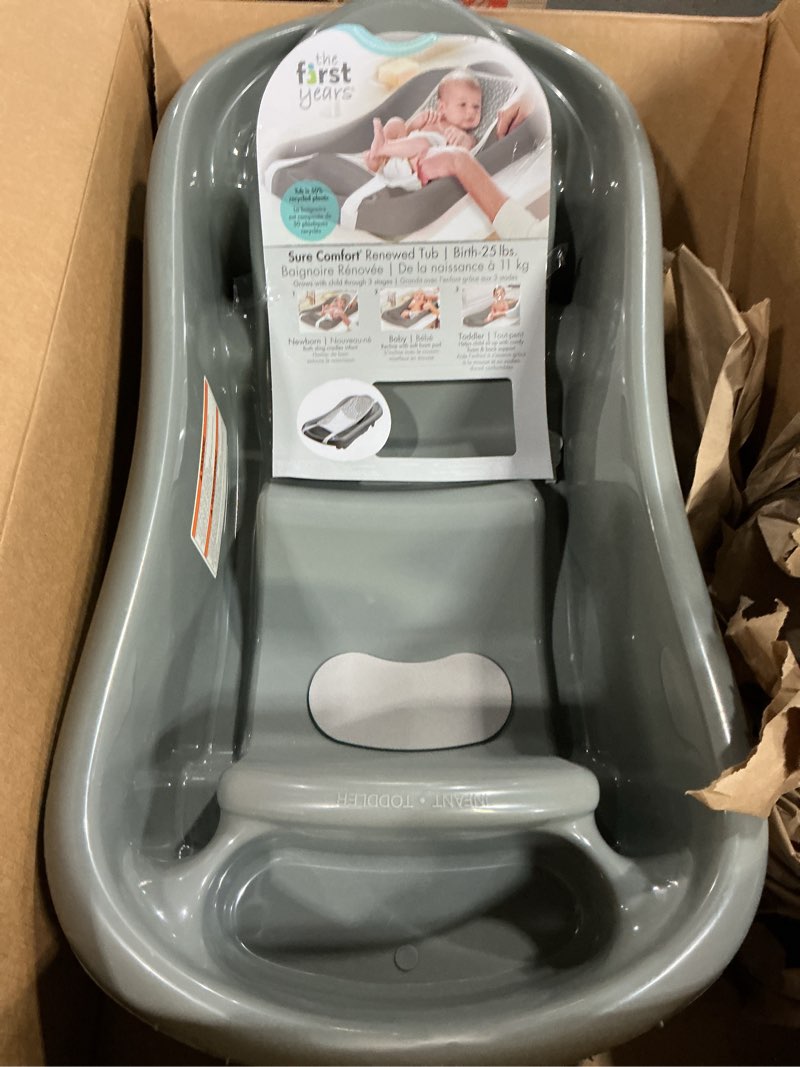 Condition photo showing Good Condition for the first years renewed baby bath tub - newborn to toddler 3-in-1 baby tub with removable sling - made with 50% recycled material - 0 to 25 lbs