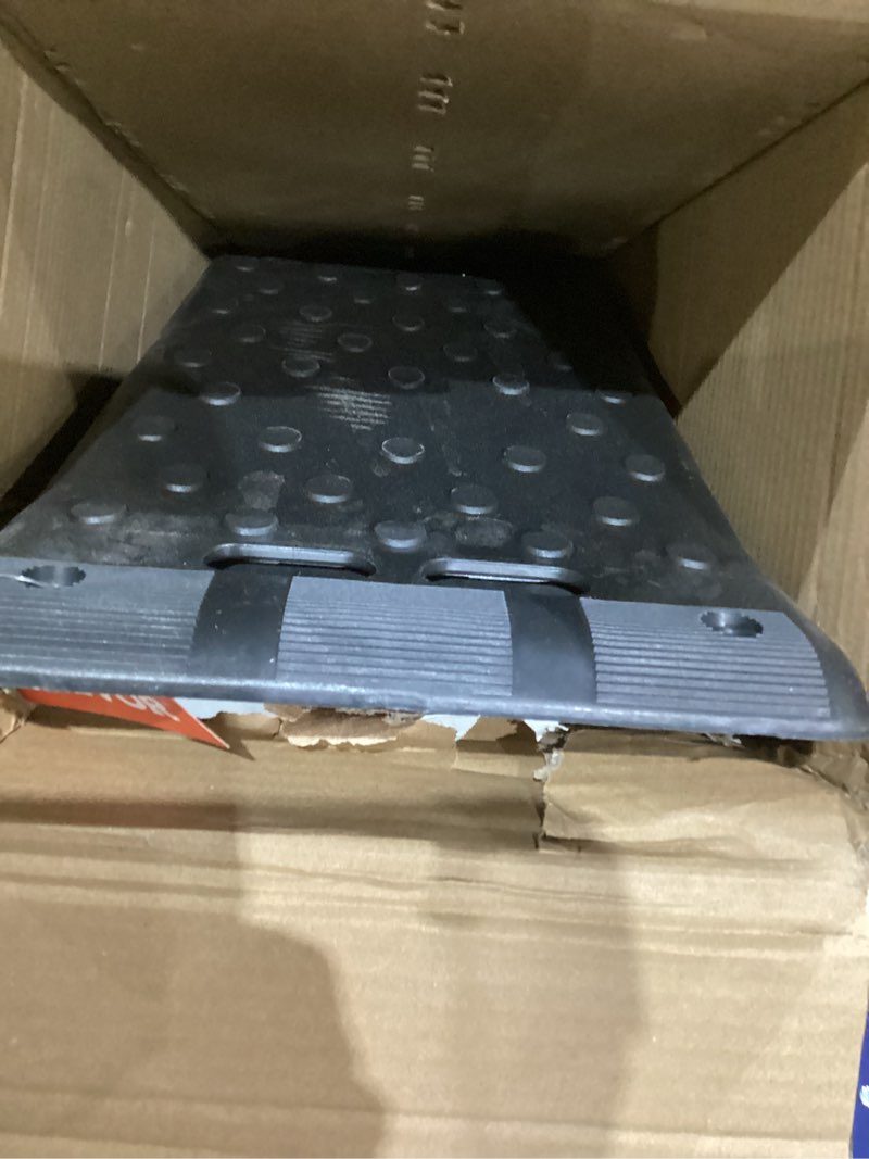 Condition photo showing As Is for shop tuff stf-924twr tandem wheel changing ramp, 6-ton heavy-duty trailer tire ramp with 5.5" lift and traction treads for tire changes, black