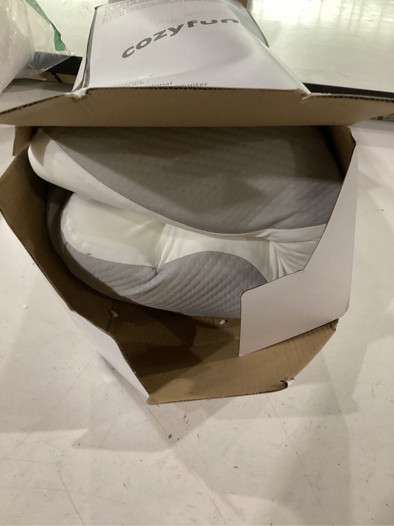 Condition photo showing As Is for cervical neck pillow for side & back sleepers, ergonomic memory foam pillow for sleep apnea, neck pain relief, neck support pillow with washable pillowcase, supportive bed pillow for neck