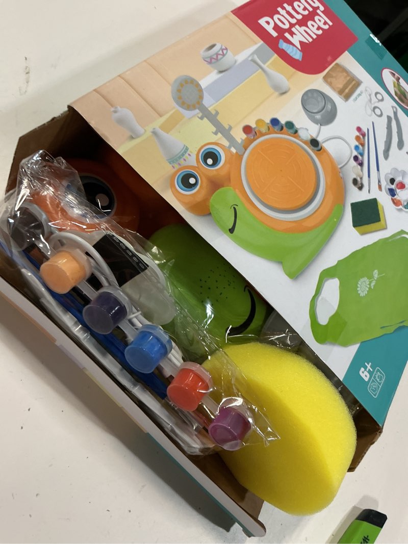 Condition photo showing Good Condition for pottery wheel for kids-complete pottery painting kit arts and crafts for kids ages 8-12, clay sculpting tools with 1.7lb air dry clay, birthday christmas gifts toys for boy girls age 6 7 8 9 10 11 12 orange-snail