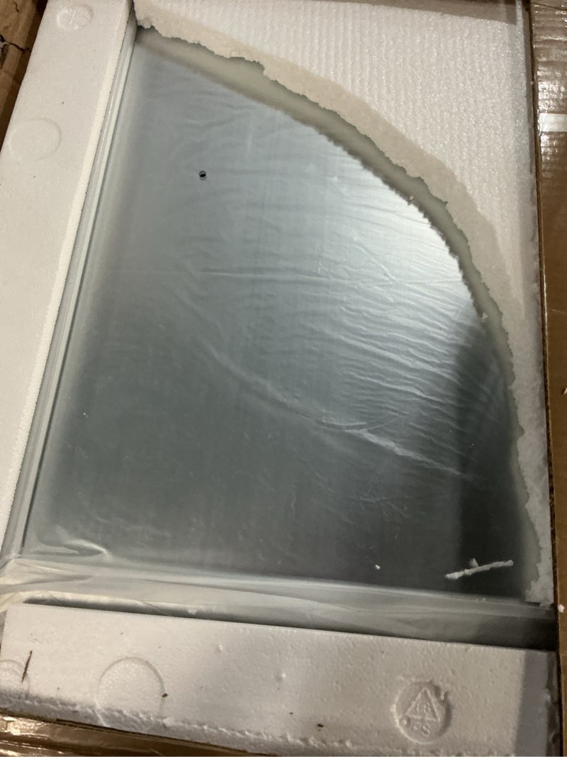 Condition photo showing Good Condition for amorho 30x36 inch bathroom mirror silver, thick metal framed wall mirrors for over sink, brushed nickel mirror perfect for bedroom, living room, entryway, rectangle (horizontal/vertical). silver 36"l x 30"w