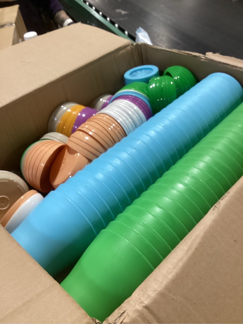 Condition photo showing Good Condition for 200 pcs 4 inch plastic plant pots bulk colorful small plastic planters pot with drainage holes and tray, seedling nursery planters flower plant container for indoor plants succulent, 8 color