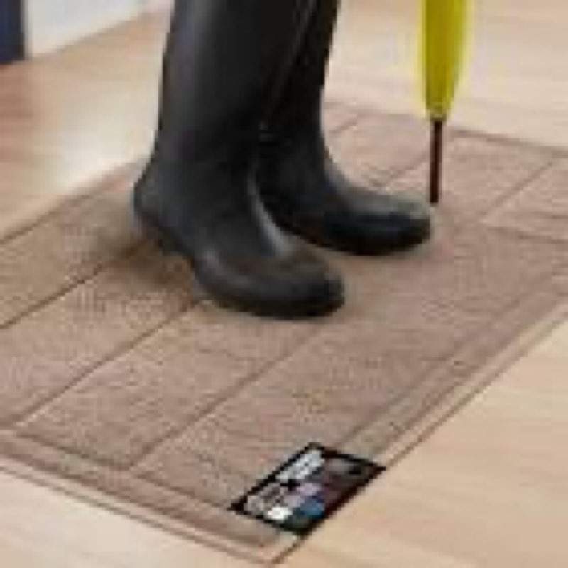 gorilla grip dirt grabber indoor outdoor door mat, 47x35, durable mesh weave dirt trapper doormat fo