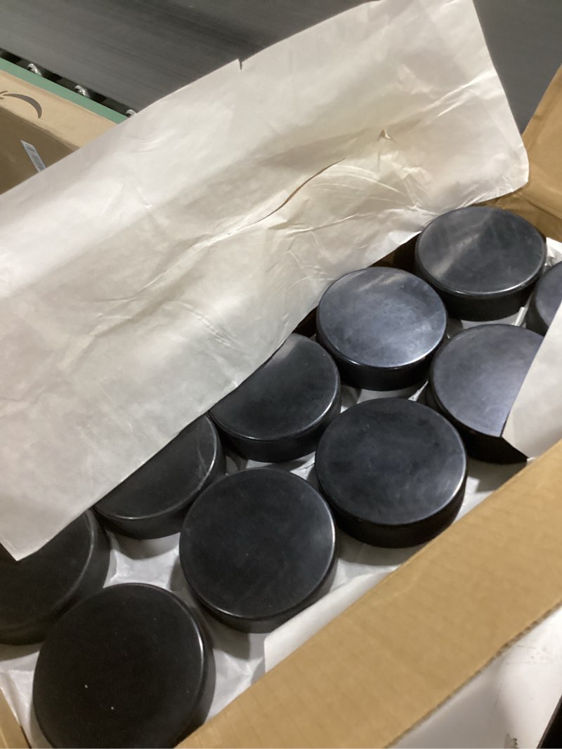 Condition photo showing Good Condition for Ice Hockey Pucks, 100pcs, Official Regulation, for Practicing and Classic Training, Diameter 3", Thickness 1", 6oz, Black