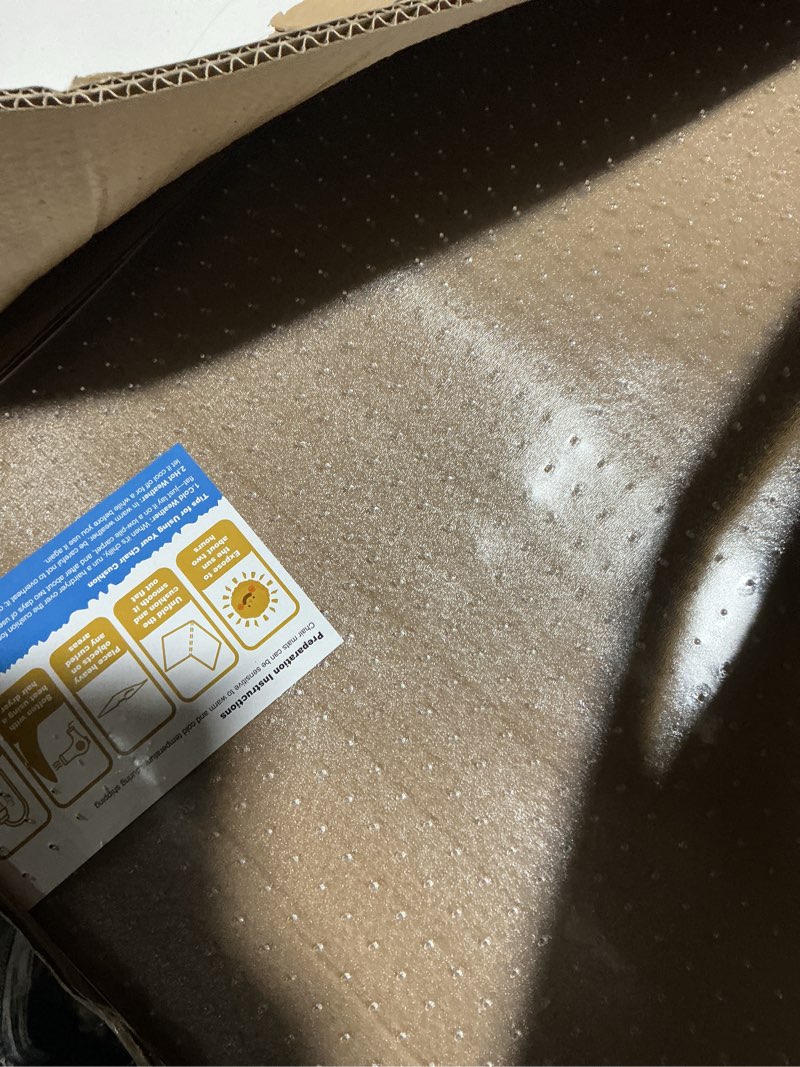 Condition photo showing Good Condition for office chair mat for carpet, 36"x48" heavy duty pvc floor protector, non-slip clear computer desk mat for low-pile & flat carpets, rolling chair mat for home office & gaming