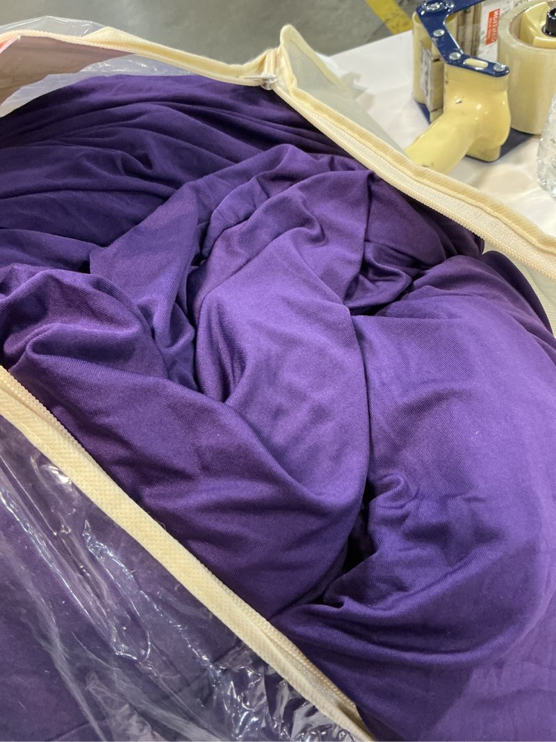 Condition photo showing As Is for 6 packs purple spandex table covers 8 foot, fitted stretch table cloth with skirts 96x30 inch, wrinkle-free floor length rectangle tablecloths for trade show weddings parties banquets events purple 96" x 30" (8ft-6 pack)