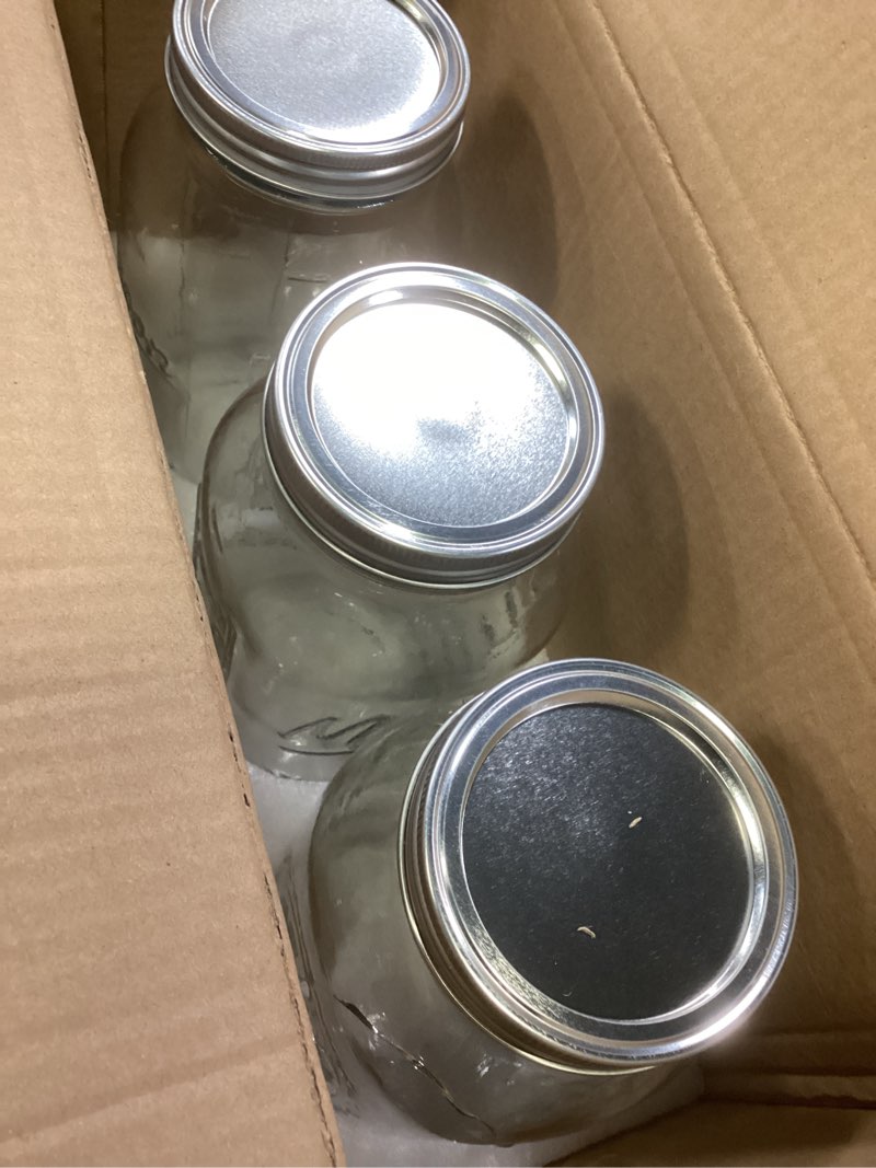 Condition photo showing As Is for 64 oz mason jar wide mouth,3 pack large half gallon mason jars with airtight lid,big glass jars for canning,pickling,fermenting,storing 64oz