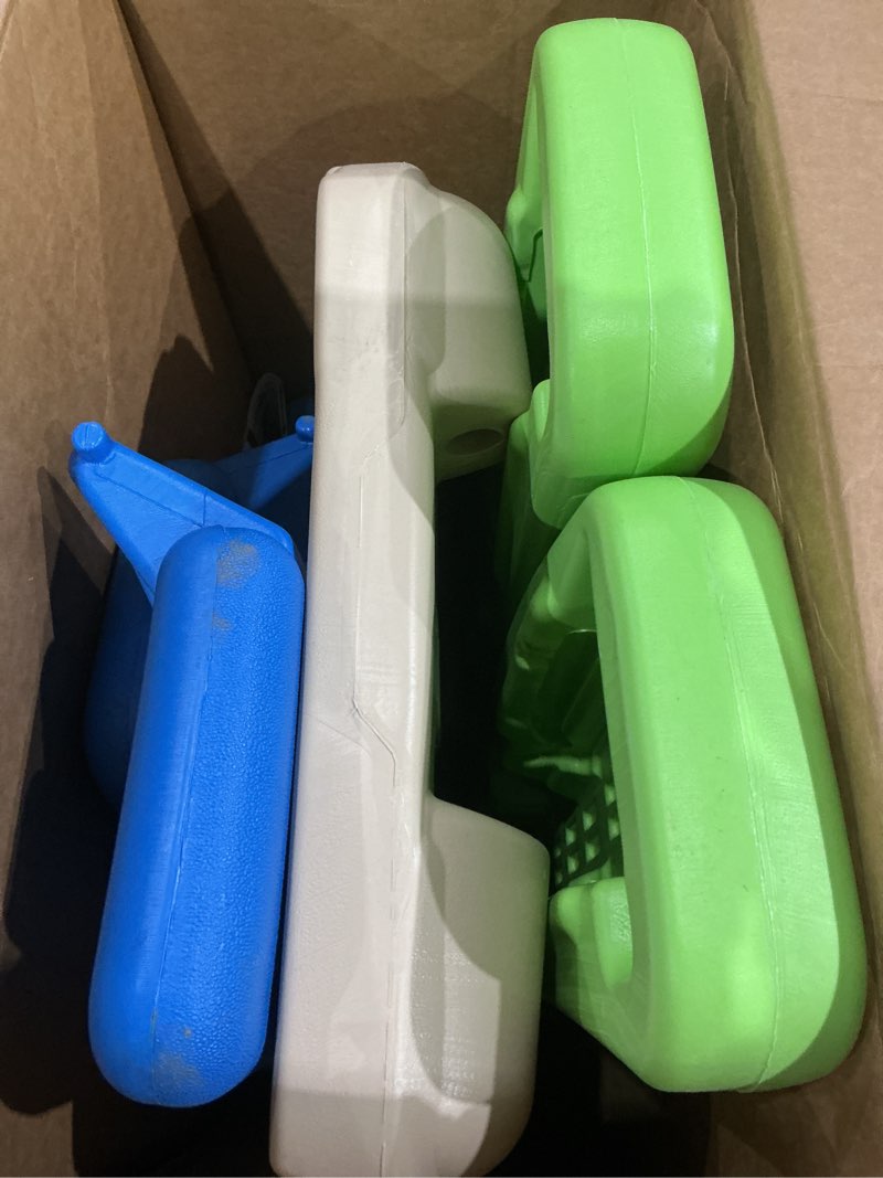 Condition photo showing As Is for little tikes easy store picnic table with umbrella, multi color, 42.00''l x 38.00''w x 19.75''h blue/green standard( incomplete )