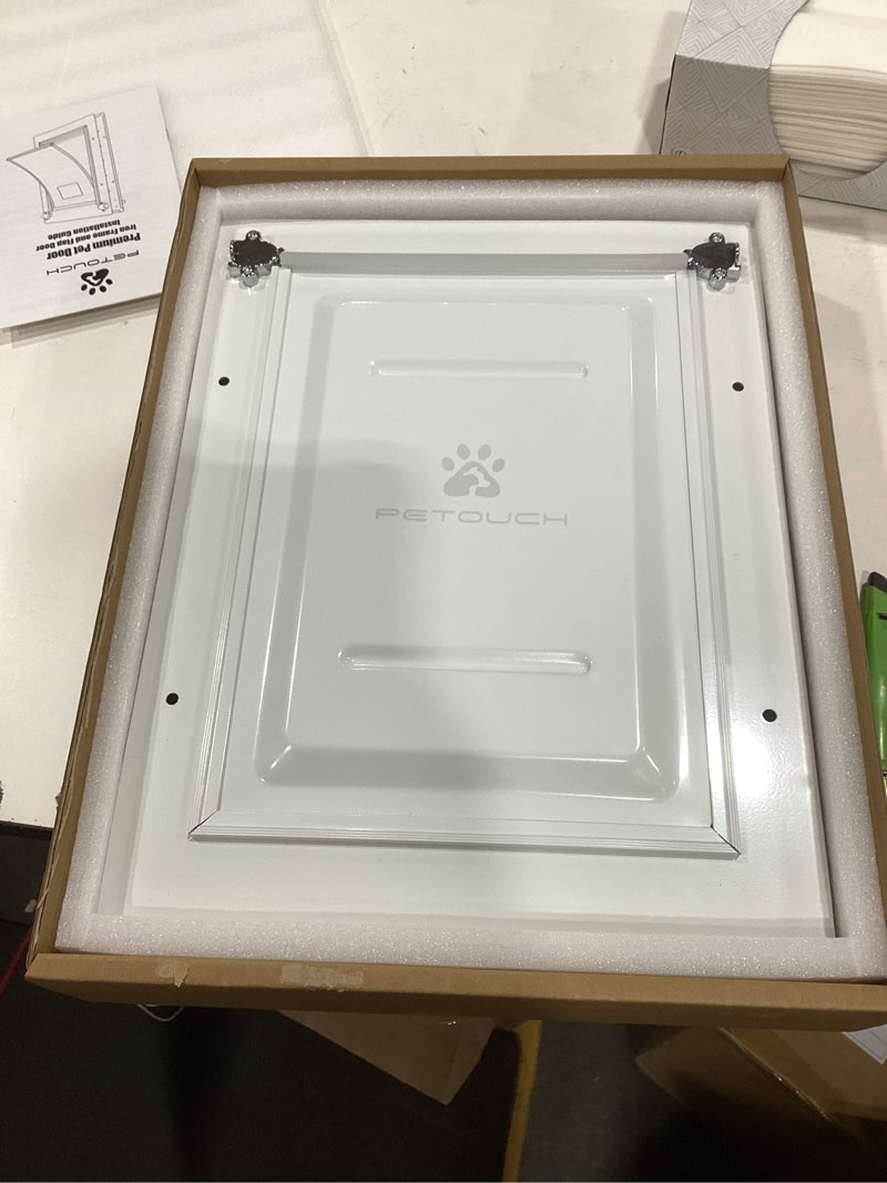 Condition photo showing Good Condition for PETOUCH Medium Iron Dog Door Designed with Automatic Closing Magnetic Flap, Telescoping Tunnel & Lockable Sliding Panel for Extreme Weather Medium Iron Flap