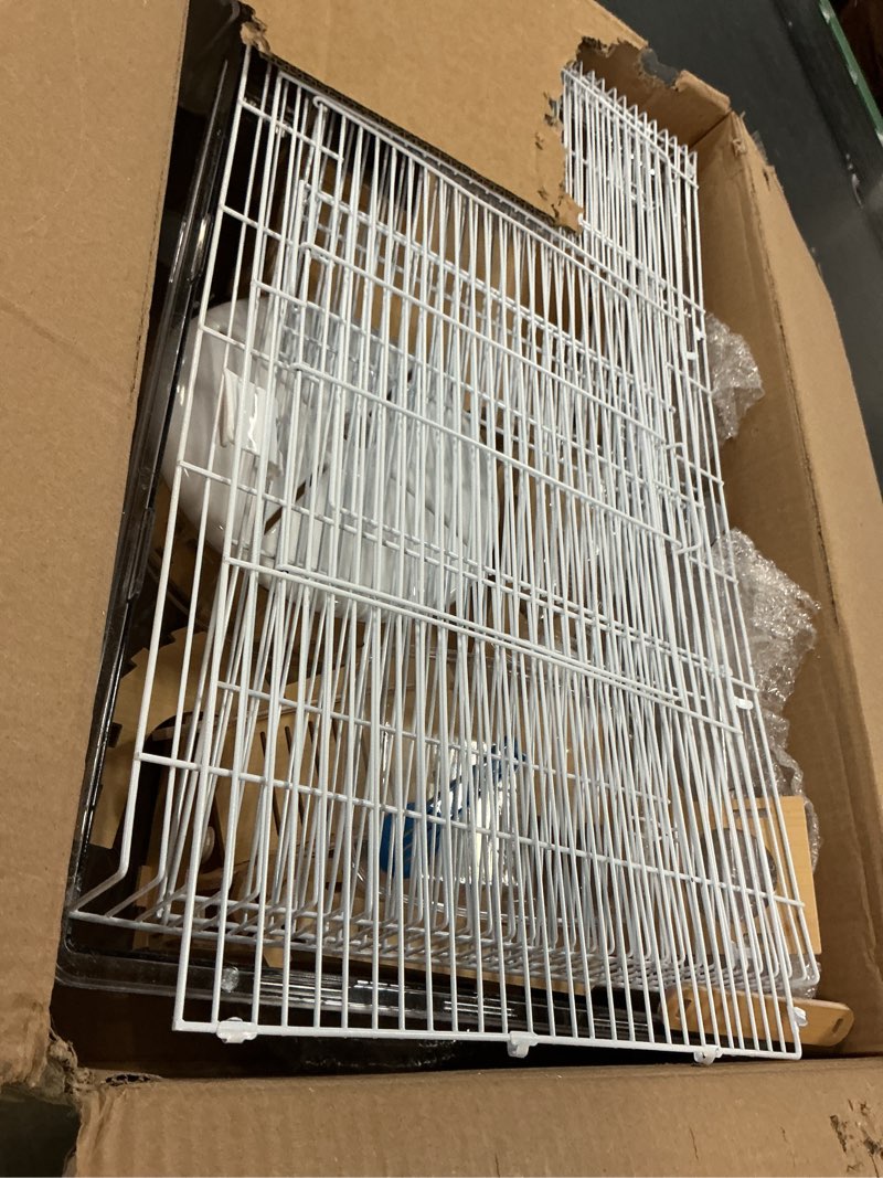 Condition photo showing As Is for bucatstate hamster cage includes 8 in 1 accessories, 3-level hamster rat cage and habitats for gerbil, mice, syrian dwarf hamster (24.4" l x 13.8" w x 16.9" h) natural wood