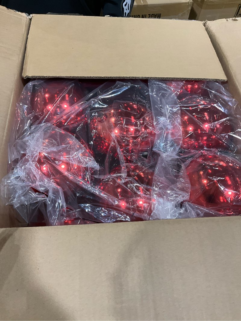 Condition photo showing Good Condition for 2 Sets Lighted Christmas Porch Decor, Giant Ball Garlands 6 ft with 18 Pcs 6" Large Xmas Ball 2 Pcs 20" Large Bows for New Year Party Decor Front Door Outdoor Indoor Tree Banister(Red)