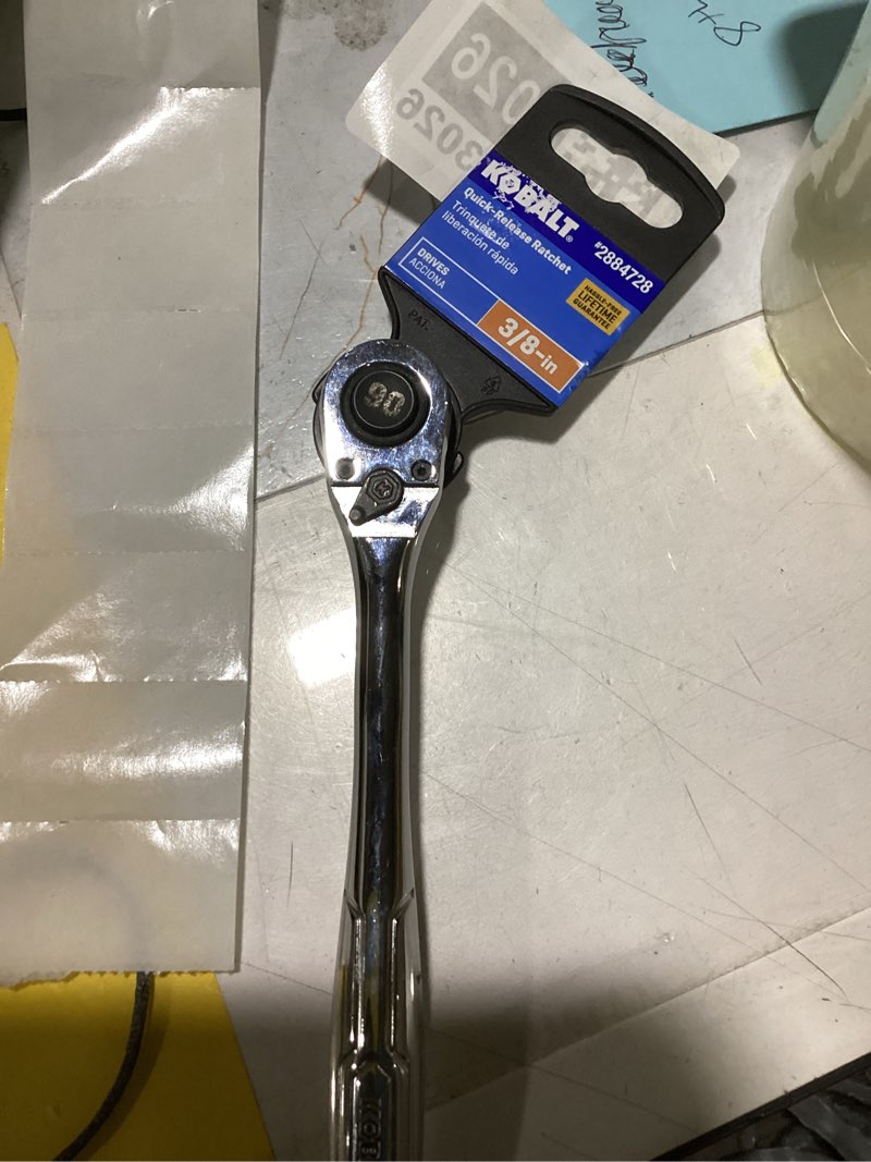 Condition photo showing As Is for kobalt 90-tooth 3/8-in drive full polish handle ratchet