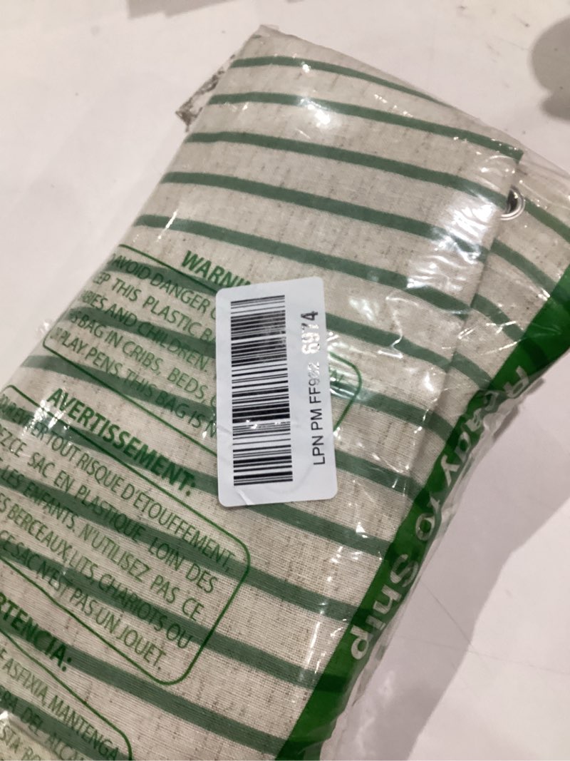 Condition photo showing Good Condition for Sage Green Shower Curtain Boho Linen Striped Shower Curtains for Bathroom with Tassel 72 X 78 Sage Green 72"W x 78"L