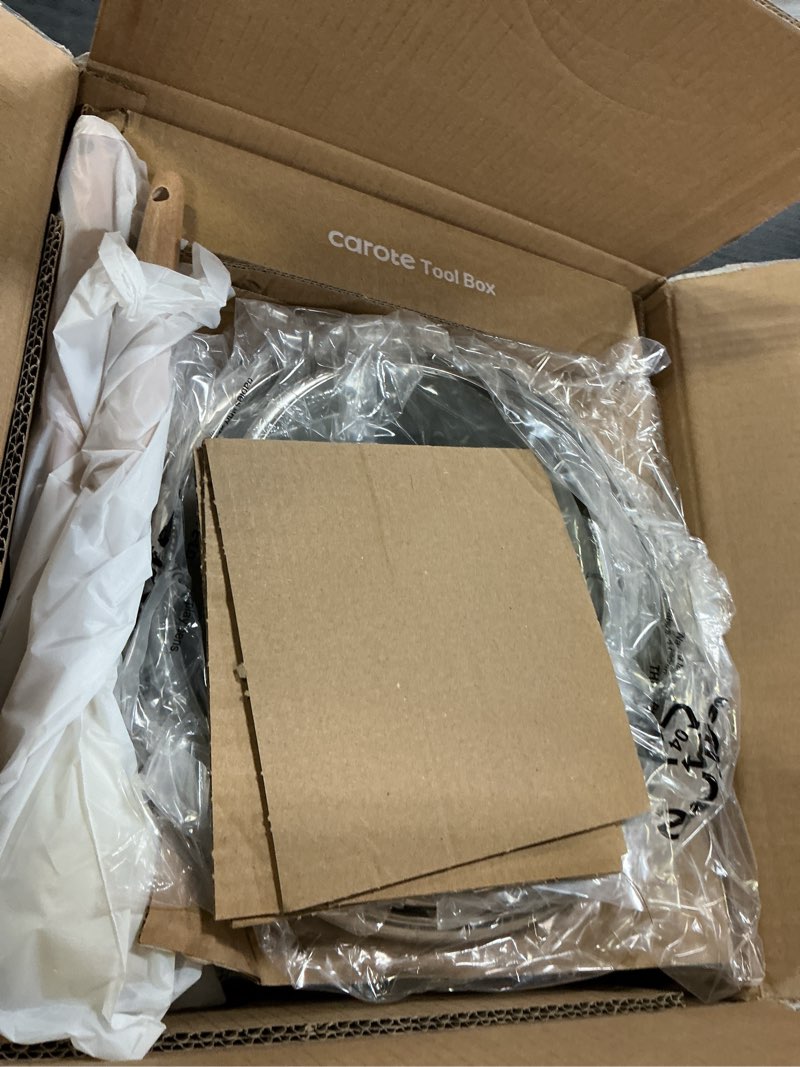 Condition photo showing New/Like New for carote 14 pcs pots and pans set nonstick,cookware set kitchen cooking set with utensil and pan protectors cream white 14 piece