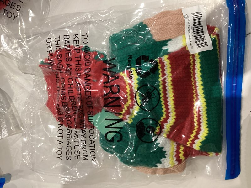 Condition photo showing New/Like New for LMLALML Christmas Hats for Women, Kids and Men Elegant Knitted Warm Funny Beanie for New Year Festive Holiday Party One Size Christmas Stripe-kids