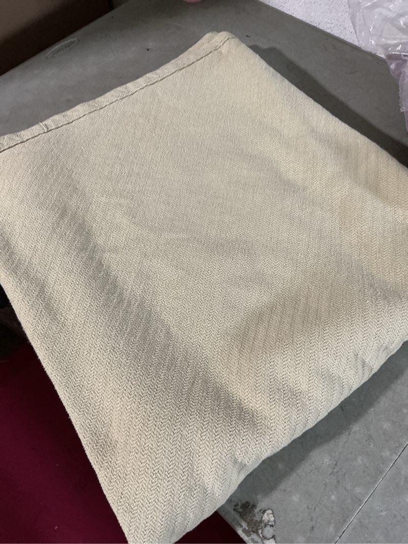 Condition photo showing As Is for madison park liquid cotton luxury blanket premium soft cozy 100% ring spun cotton for bed , couch or sofa, king, ivory king ivory
