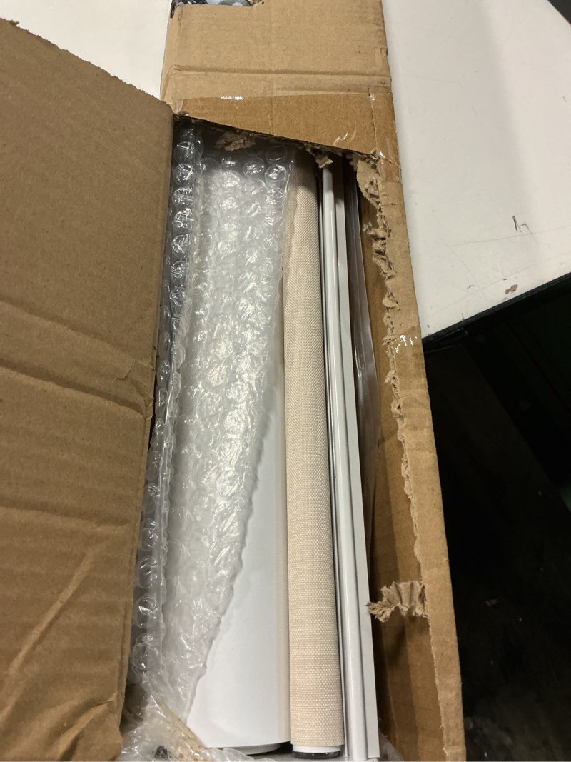 Condition photo showing As Is for seeye blackout roller shades for windows, cordless, roller blinds, linen fabric window blinds, thermal insulated fabric uv protection, room darkening shades for home,office (line beige, 56" w x 72" h) beige 56"w x 72"h