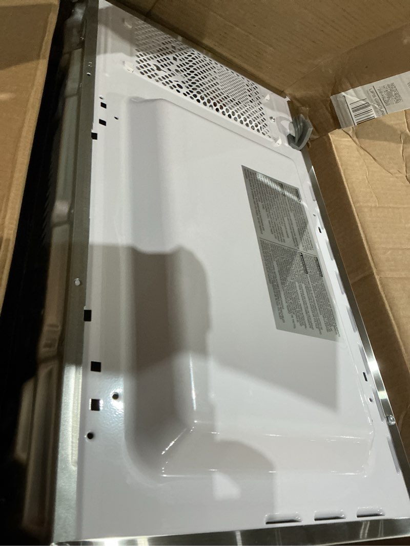 Condition photo showing Good Condition for ge compact countertop microwave oven, 1.1 cubic ft., 950w capacity, 6 auto cook settings, child-lock technology, dorm room, apartment, stainless steel