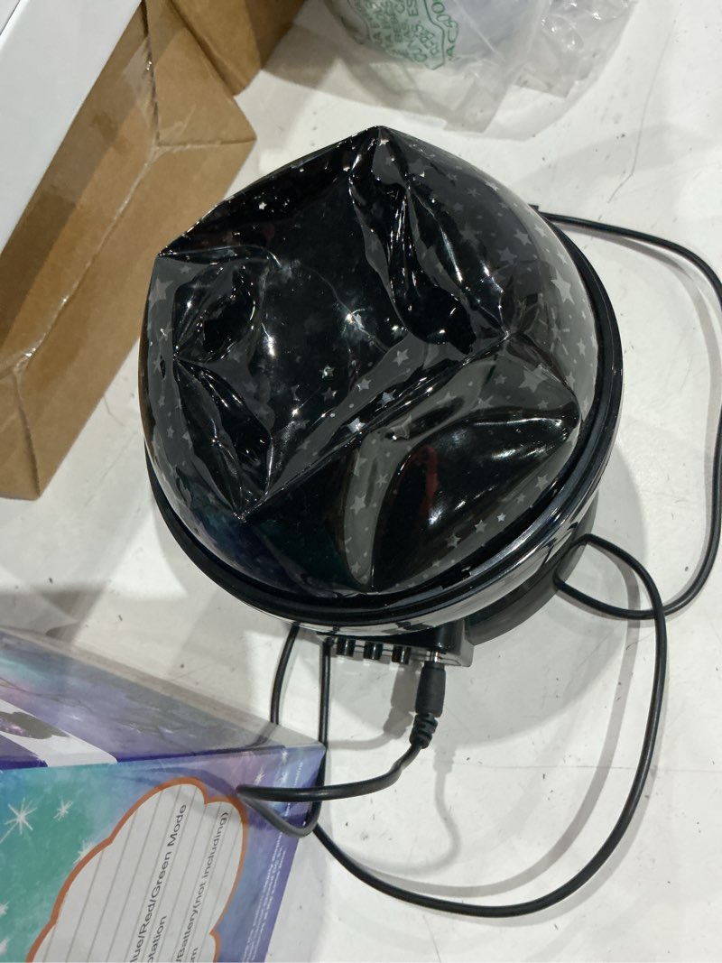 Condition photo showing As Is for star projector night light for kids, 360° rotating star lights for bedroom, kid night light projector, ceiling light projector for kids room, birthday gift for 3 4 5 6 7 8 year old girls boys black