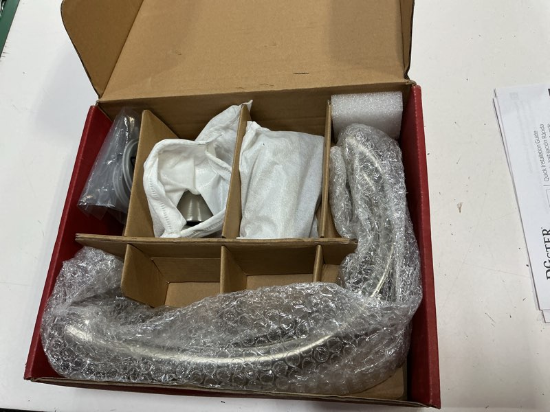 Condition photo showing Good Condition for pfister weller roman tub trim, valve not included, 2-handle, 3-hole install, brushed nickel finish, rt65wrk brushed nickel 1 pack