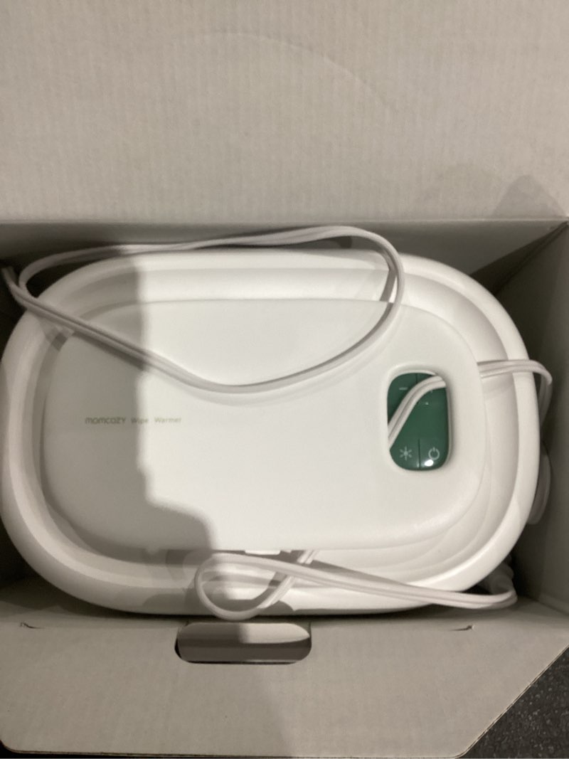 Condition photo showing Good Condition for Momcozy Baby Wipe Warmer, Innovative Spring Design, Large Capacity Wipes Dispenser, Fast and Even Heating, 4 Modes of Temperature Heating Control, Diaper Wipe Warmer with Night Light Classic WW01 60-80pcs Green