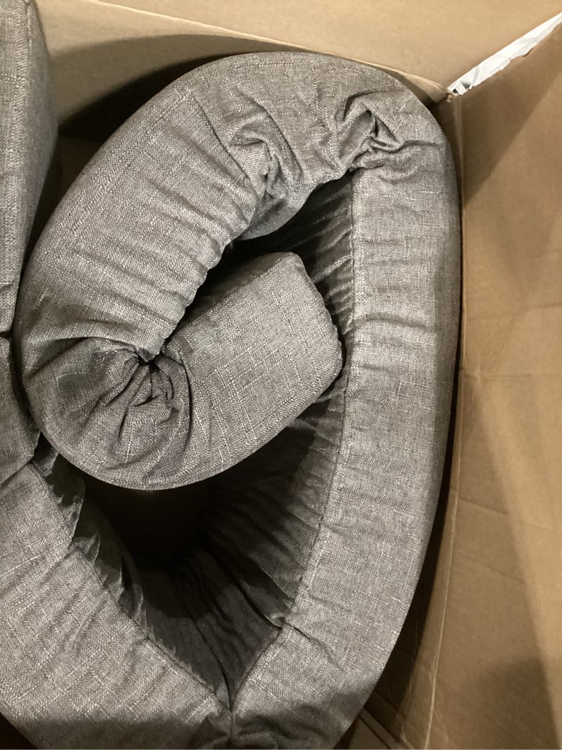Condition photo showing Good Condition for Mattress Extender, Bed Gap/Space Filler, Headboard Pillow Between Headboard and Mattress or Wall, High-Density Foam with Removable Cover(Light Grey-72 * 4 * 10in) Cal King-72*4*10in Light Grey
