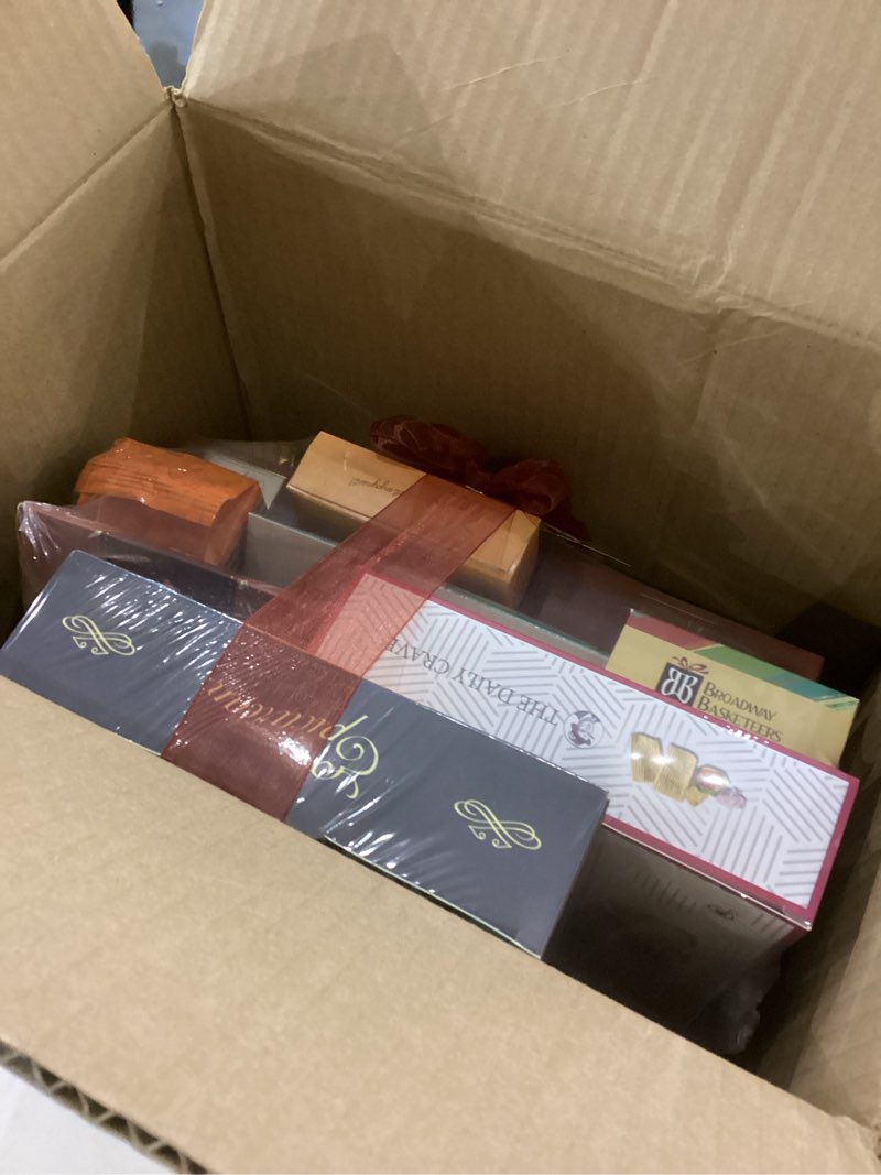 Condition photo showing New/Like New for Broadway Basketeers Gourmet Gift Basket Snack Gifts for Women, Men, Families, College – Delivery for Holiday, Appreciation, Thank You, Congratulations, Corporate, Get Well Soon Care Package